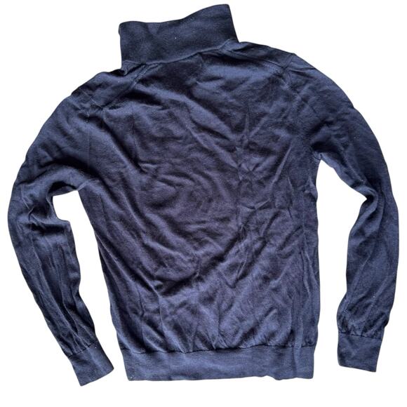 Banana Republic Factory Men's Navy Merino Wool Blend Half Zip Sweater - Large - Picture 4 of 7